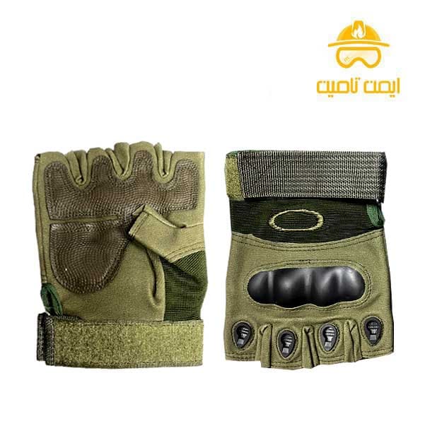 دستکش نیم انگشتی تاکتیکال ضد ضربه مردانه