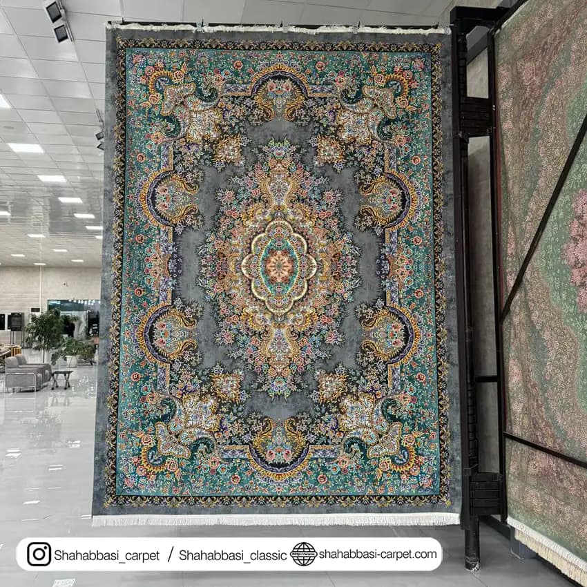 فرش ماشینی آفرینش کد 1500215 طوسی — تصویر ۲