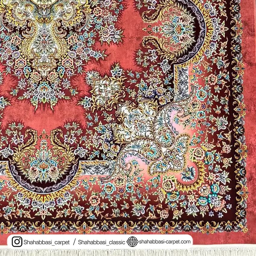 فرش ماشینی آفرینش کد 1500215 قرمز — تصویر ۴
