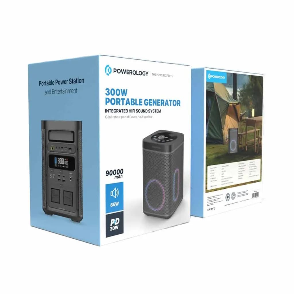 پاوربانک ۹۰۰۰۰ و اسپیکر بلوتوثی پاورولوژی Powerology Power Generator PPBCHA37 توان ۳۰۰ وات — تصویر ۴