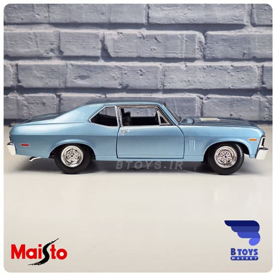 ماکت شورولت نوا اس اس آبی 1970 مایستو (Chevrolet Nova SS 1970 Maisto)مقیاس:1/18 — تصویر ۷