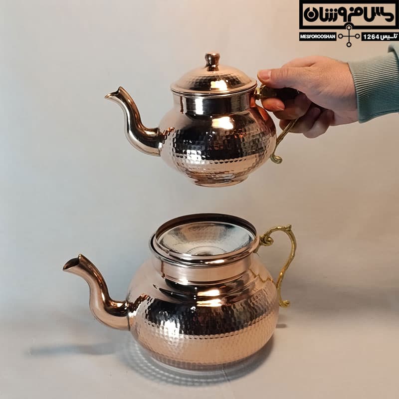 ست کتری قوری مسی مدل سرور — تصویر ۸