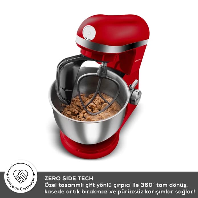 همزن کاسه ای حرفه ای کاراجا مدل Mastermaid chef pro çift قرمز — تصویر ۳