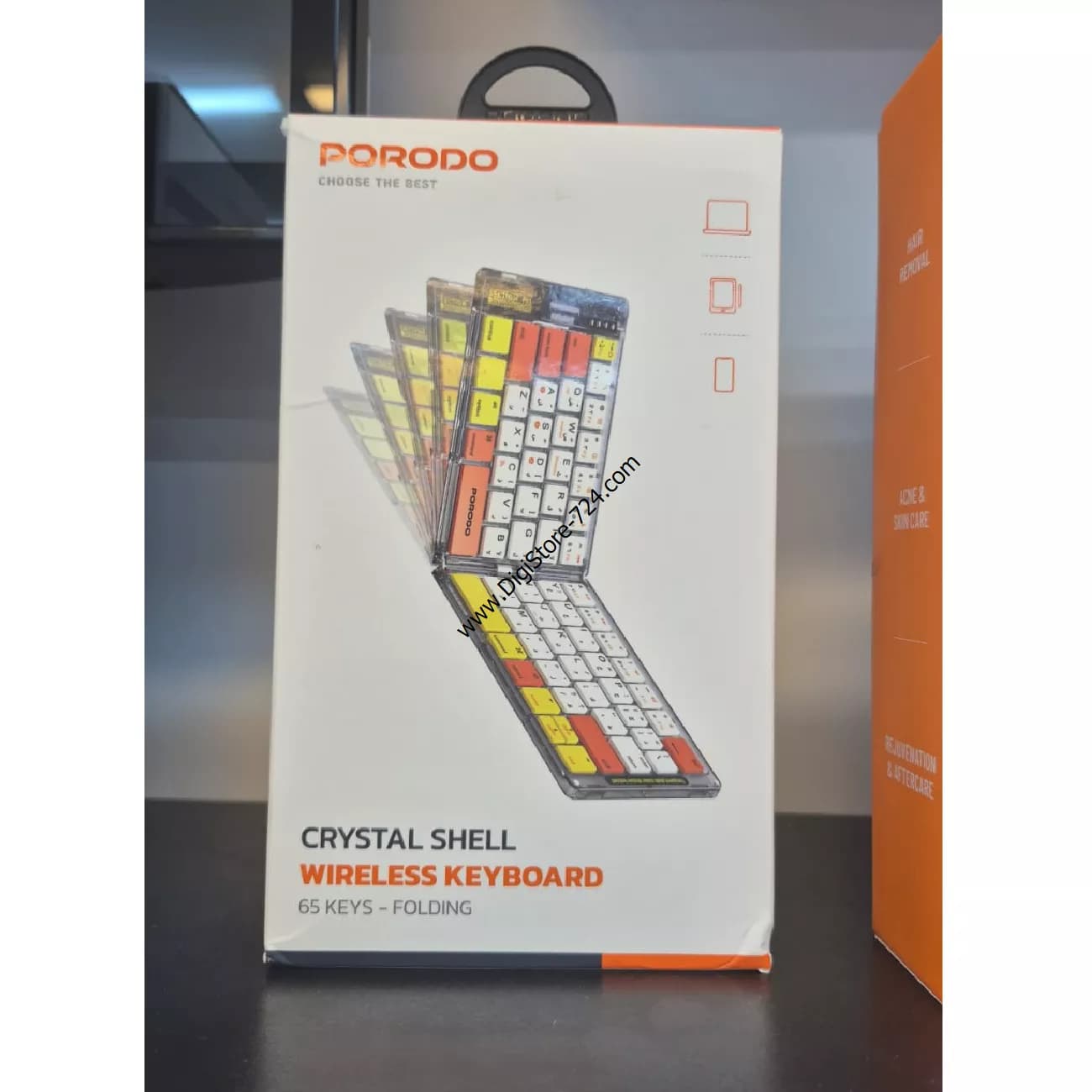 کیبورد تاشو رنگی پرودو مدل CRYSTAL SHELL ETK03 — تصویر ۴