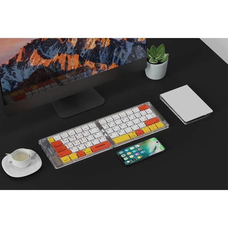 کیبورد تاشو رنگی پرودو مدل CRYSTAL SHELL ETK03 — تصویر ۳