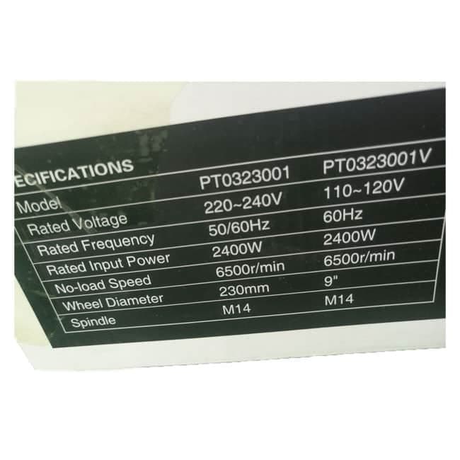 سنگ فرز پریسکوت 2400 وات 6500 دور PERISCOT PT0323002 — تصویر ۵