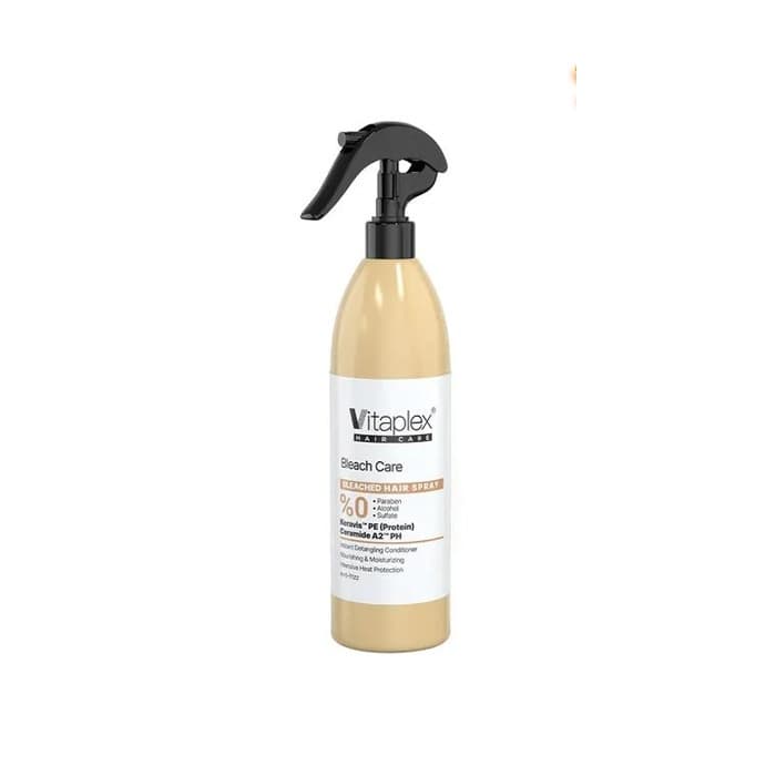 اسپری ویتاپلکس نرم کننده و ترمیم کننده منو مناسب موهای دکلره شده واسیب دیده 300 میل Vitaplex softening and repairing menu spray suitable for bleached and damaged hair 300 ml — تصویر ۳