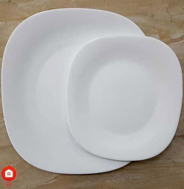 سرویس غذاخوری 26 پارچه چهار گوش آرکوپال مقصود گل آرایی سفید (White) — تصویر ۲