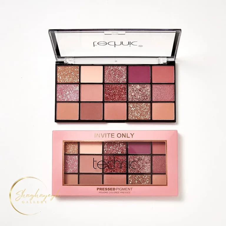 پالت سايه چشم 15 رنگ نود و صورتی تکنیک Invite Only تکنیک 22.5 گرم Technic Invite Only Eyeshadow Palette 22.5g — تصویر ۲