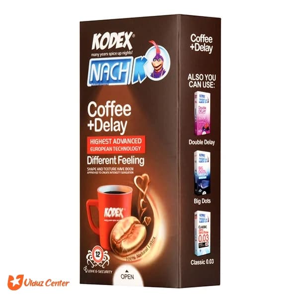 کاندوم تاخیری کودکس مدل Coffe+Delay بسته 12 عددی