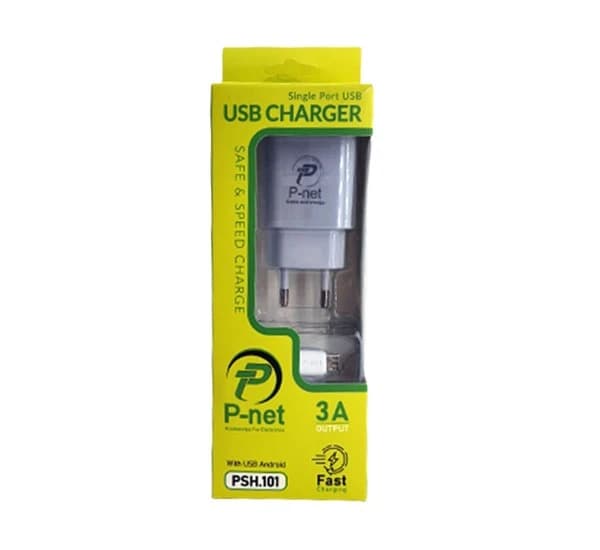 شارژر دیواری موبایل و تبلت اندروید پی نت PSH-101 با کابل MicroUSB