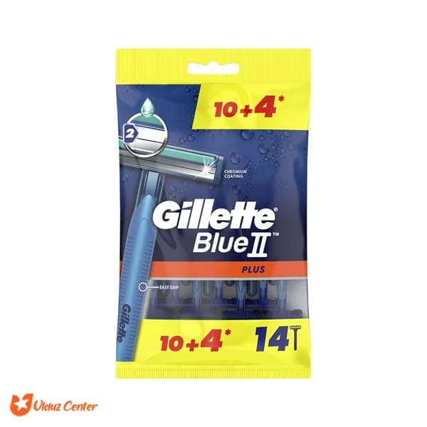 خودتراش دو تیغه Gillete Blue2 مدل Plus بسته 4+10 عددی