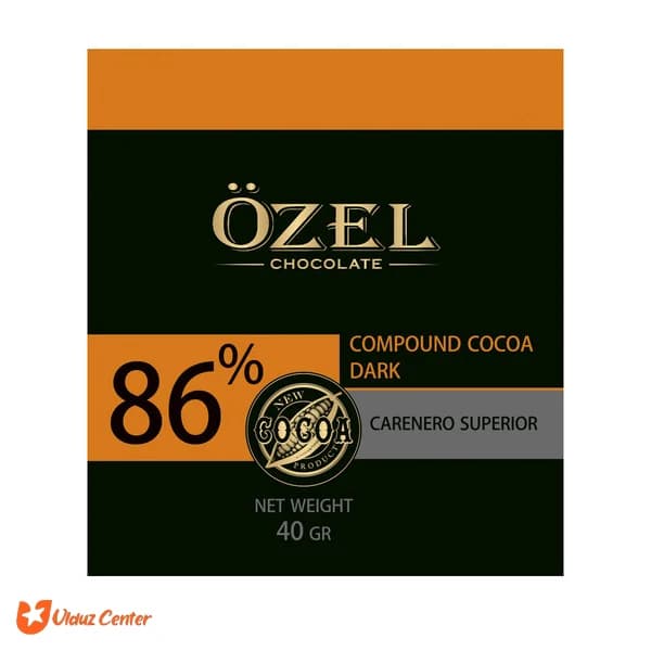 شکلات تلخ Ozel 86% وزن 40 گرم