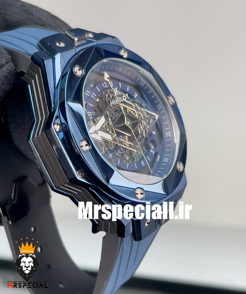 ساعت مچی مردانه هابلوت کهکشانی پشت شیشه ای HUBLOT Sang Bleu 020555 — تصویر ۴