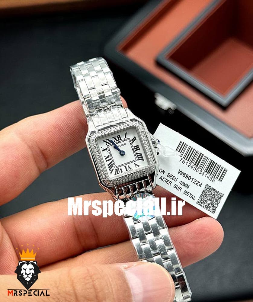 ساعت مچی زنانه کارتیه پنتر سایز اسمال قاب نگین CARTIER PANTHRE 020550 — تصویر ۲