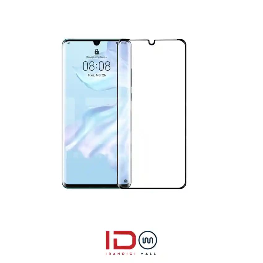گلس شیشه ای تمام صفحه و فول چسب موبایل Huawei P30 Pro برند رد لیبل — تصویر ۲