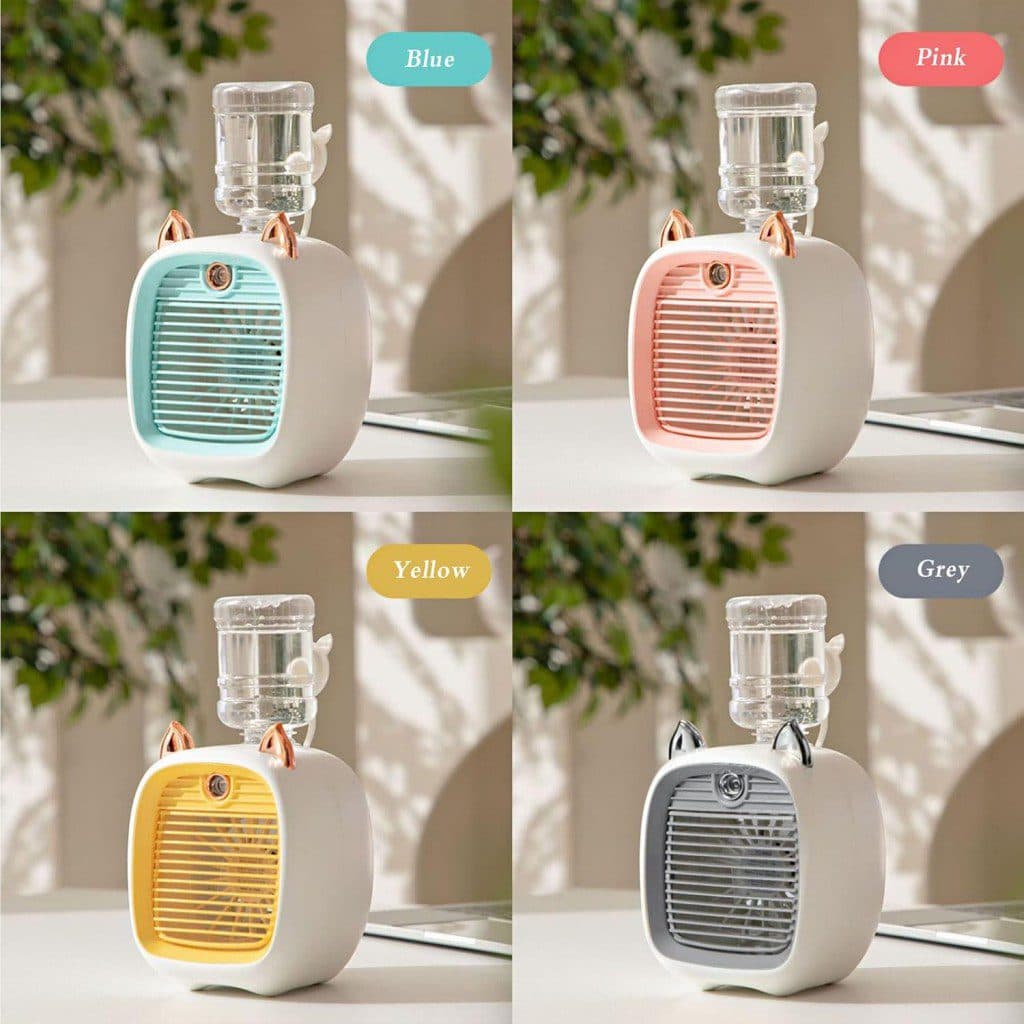 مینی کولر پنکه آبی مه پاش دار رومیزی شارژی Glbebimd FC-6602 — تصویر ۳