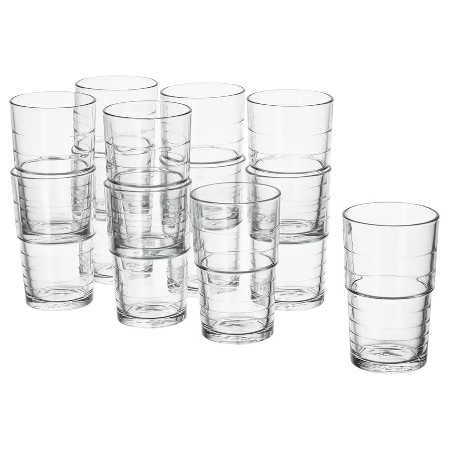 ست 12 تایی لیوان شیشه ای شفاف ایکیا SVEPA حجم 310 میلیلیتر