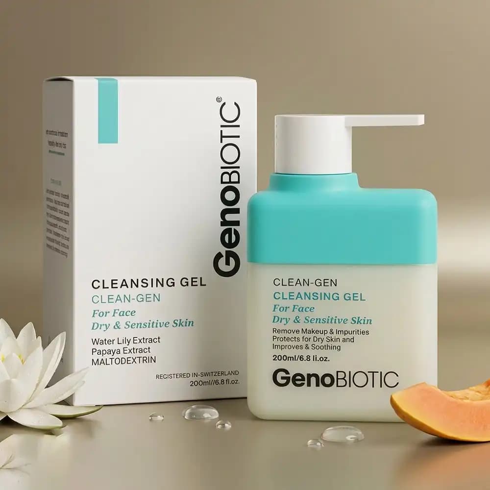 ژل شستشوی صورت ژنوبایوتیک (GenoBiotic) پوست خشک و حساس حجم ۲۰۰ میلی لیتری — تصویر ۳