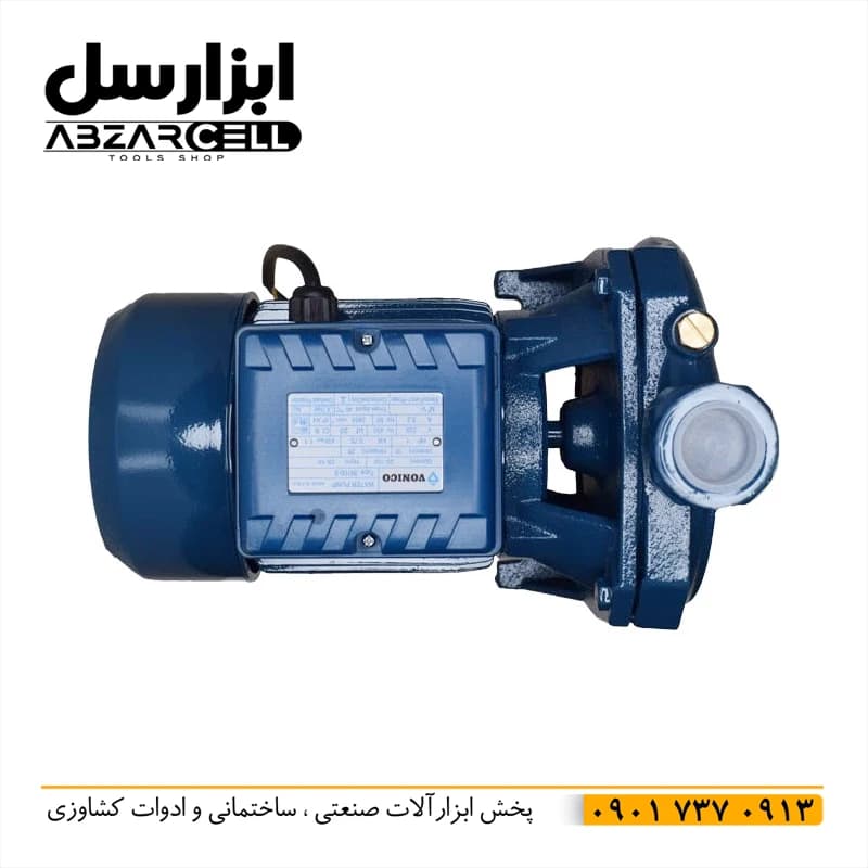 پمپ آب 1 اسب بشقابی پروانه استیل ونیکو V-100-S| موتور تمام مس| بشقاب چدنی — تصویر ۳
