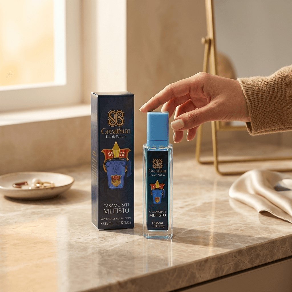 عطر جیبی مردانه گریت سان (GreatSun) مدل Casamorati Mefisto حجم ۳۵ میلیلیتر — تصویر ۲