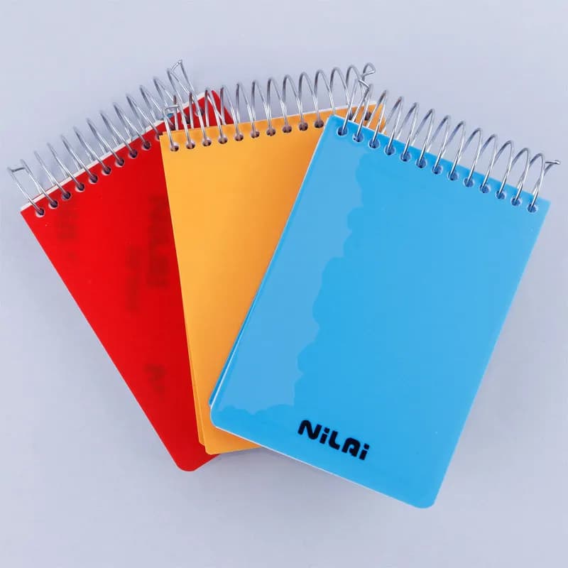 دفترچه یادداشت نیلای مدل سیمی 160 برگ ساده کد 1