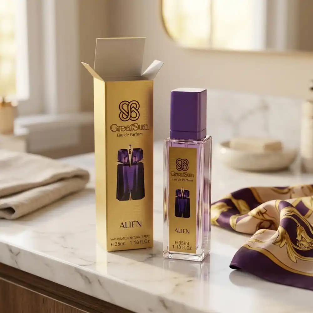 عطر جیبی زنانه گریت سان (GreatSun) مدل آلین (Alien) حجم ۳۵ میلیلیتر — تصویر ۲