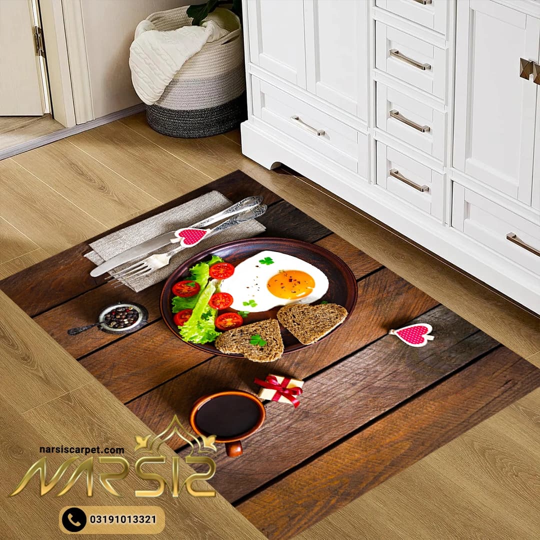 فرشینه آشپزخانه طرح صبحانه کد 7075 — تصویر ۲