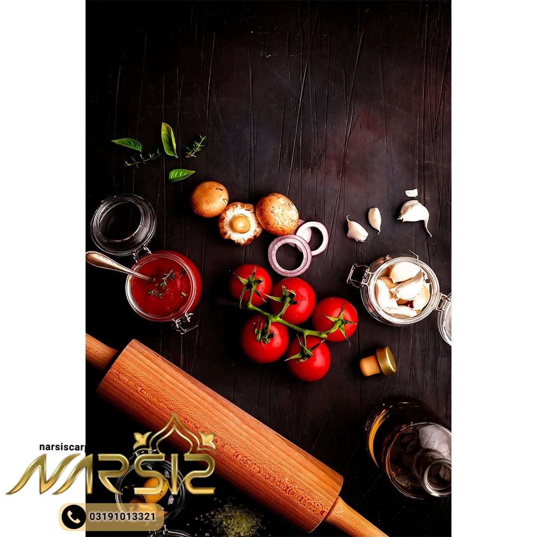 فرشینه آشپزخانه طرح وردنه چوبی کد 7063
