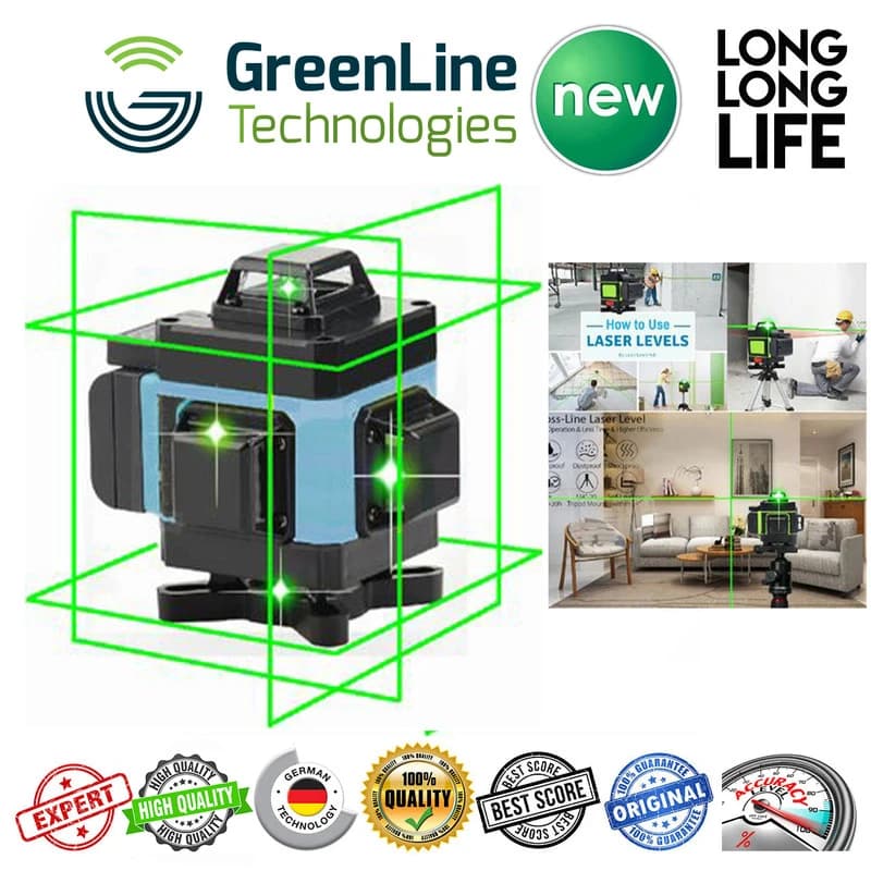 تراز لیزری ماکیتا پایه دار 360 درجه نور سبز 4 خط — تصویر ۸