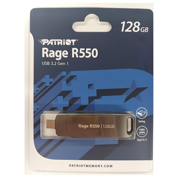 فلش مموری 128GB پاتريوت مدل PATRIOT Rage R550 اتصال USB3.2 + OTG TYPE-C — تصویر ۴