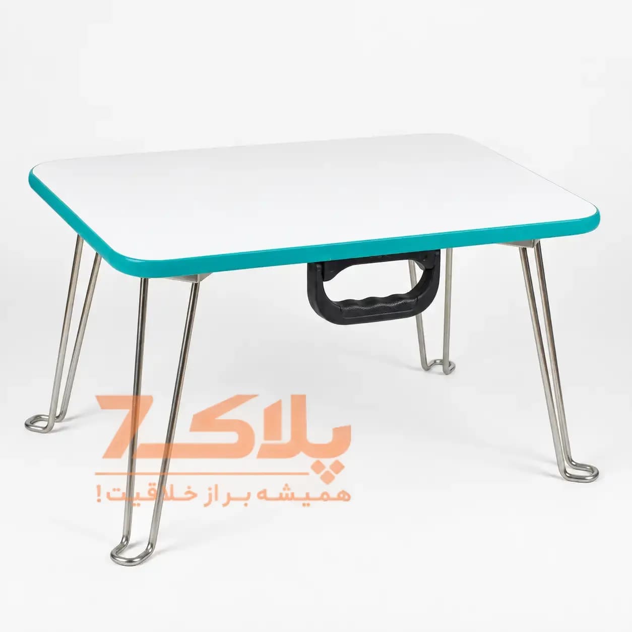 میز تحریر و مطالعه تاشو نشسته گوشه گرد (دستهدار با پایه خم) — تصویر ۳