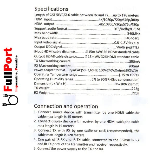 توسعه دهنده HDMI بر روی کابل شبکه کی نت مدل K-EXHDC120 بسته دو عددی — تصویر ۶
