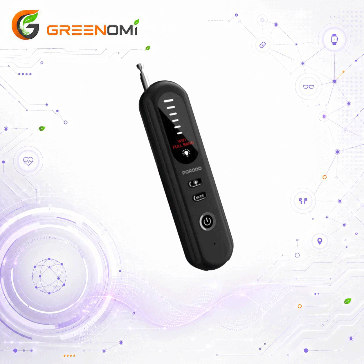 ردیاب امواج دوربین و میکروفون مخفی PORODO SPY GUARD