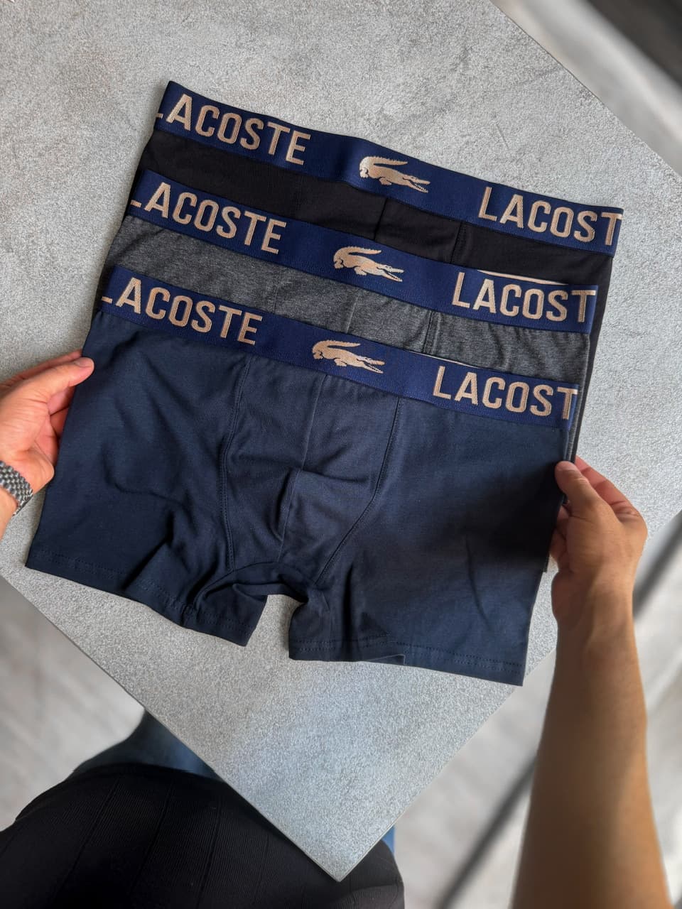 شورت مردانه باکسر لاکوست Lacoste پک سه تایی کد 885 — تصویر ۵