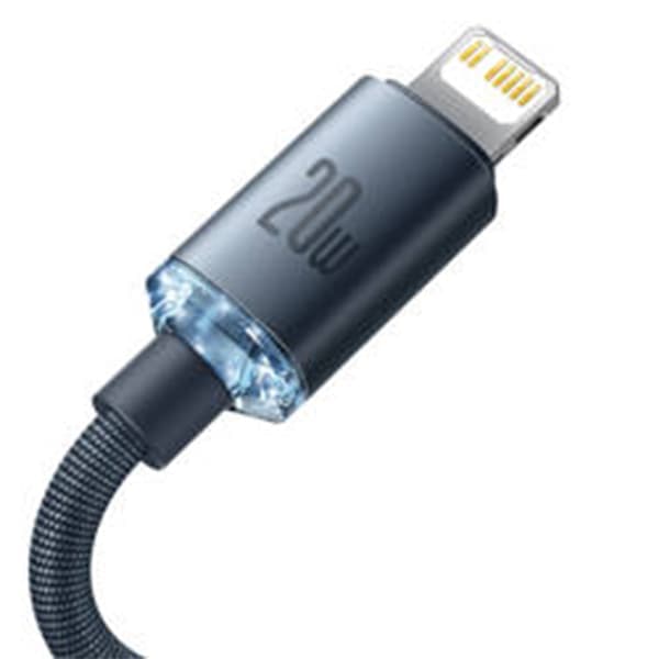 کابل فست شارژ Baseus CAJY000201 Crystal Shine Series Type-C to Lightning20W PD 1.2m — تصویر ۳