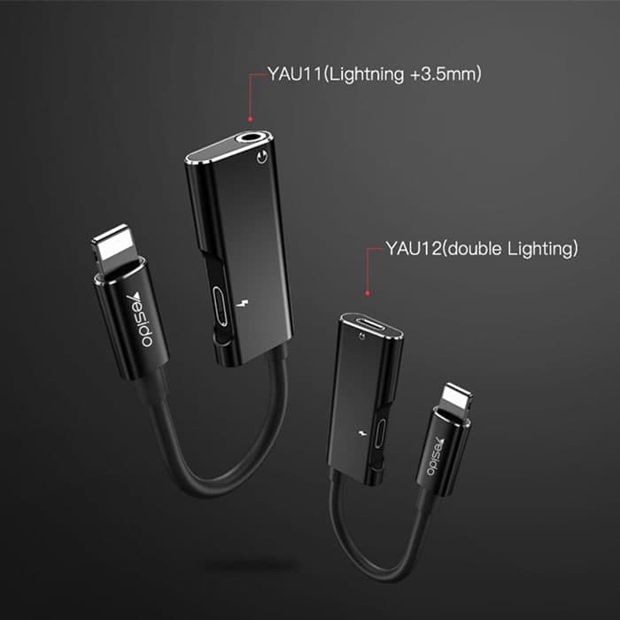 مبدل Aux لایتنینگ یسیدو YESIDO YAU11 با قابلیت شارژ — تصویر ۳