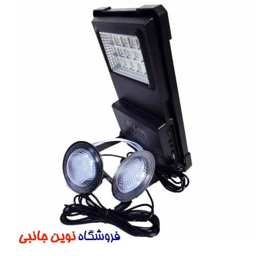 پروژکتور 30W شارژی کمپینگ دارای پنل خورشیدی مدل GD-07A ا GD-07A 30watts Solar Lighting Kit With 2 Bulbs GDTIMES ( تک / عمده ) — تصویر ۲