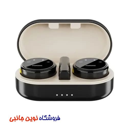 میکروفون یقه ای دو فرستنده پرودو مدل PD-WMDMIC-BK ا Porodo PD-WMDMIC-BK Lavalier Microphones Type-C Connector With Lightning Adapter (تک / عمده)