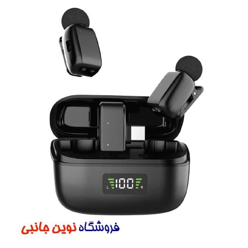 میکروفون یقه ای 2 کاربره وایرلس گرین لاین مدل Flex Mic Duo ا Green Lion Flex Mic Duo Type C 2 in 1 (تک / عمده)