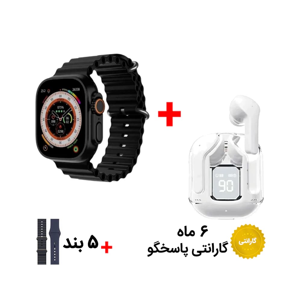 ساعت هوشمند Wisme WS X19 Ultra 3 با 5 بند و ایرپاد