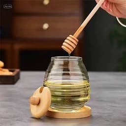 عسل خوری درب بامبو به همراه قاشق — تصویر ۲