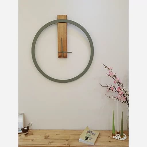 ساعت دیواری مدرن و مینیمال سبز مدل Sunwood (پس کرایه)