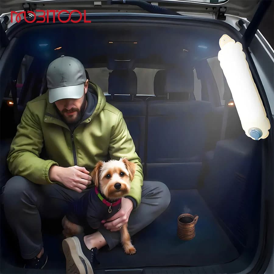 چراغ بادی ضد آب مگنتی پرودو Porodo Lifestyle Inflatable Outdoor Magnetic Tube Light PD-LFST136-WH — تصویر ۴