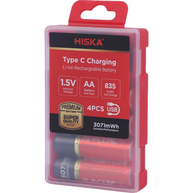 باتری چهارتایی قلمی شارژی هیسکا Hiska H16-AA4 AA 835mAh — تصویر ۲