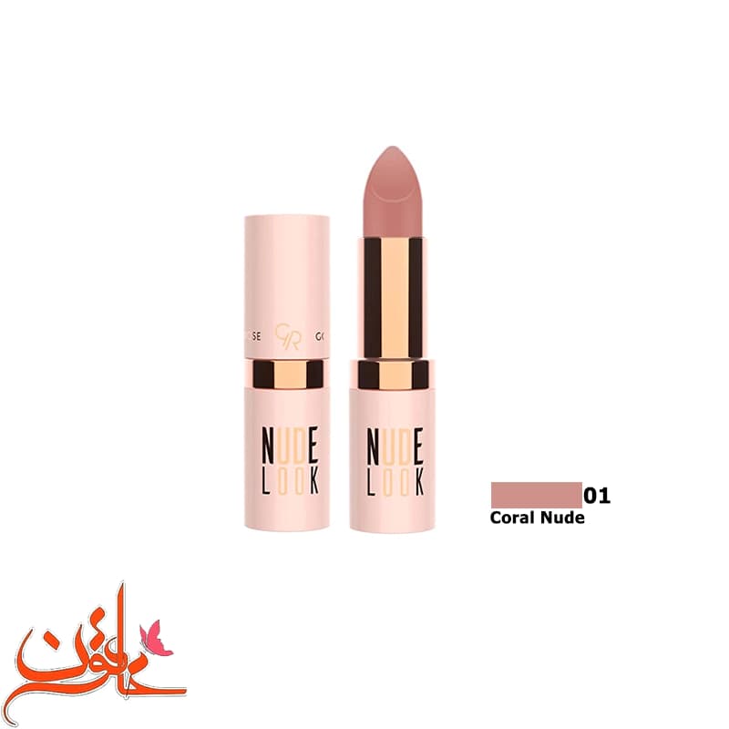 رژ لب جامد گلدن رز مدل نود لوک شماره 01 Golden Rose Lipstick