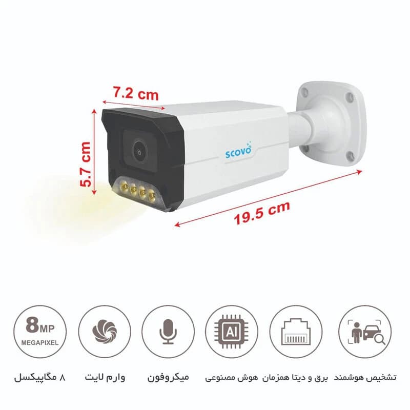 دوربین مداربسته تحت شبکه اسکوو 8 مگاپیکسل SC-IP-Ai610 Warmlight — تصویر ۵
