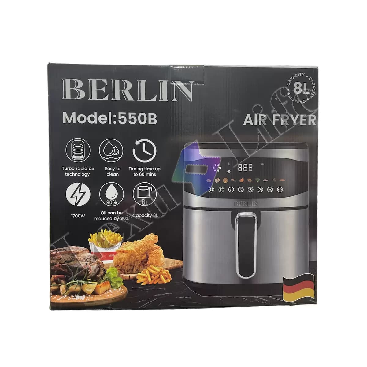 سرخ کن بدون روغن برلین 8 لیتر صفحه رنگی مدل B_550 — تصویر ۲