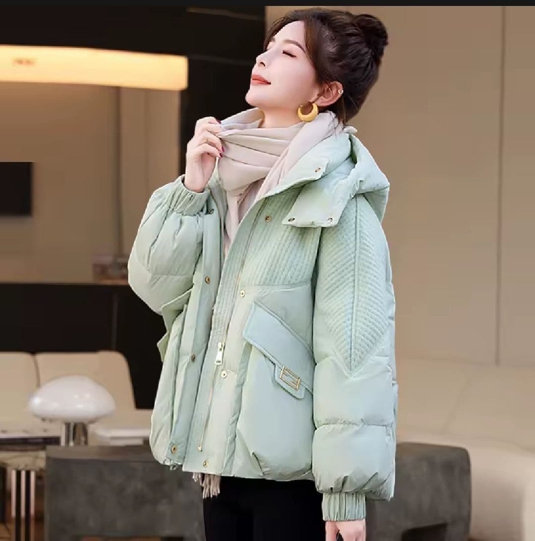 کاپشن پفکی کلاه دار دخترانه و زنانه کد g9617 — تصویر ۶