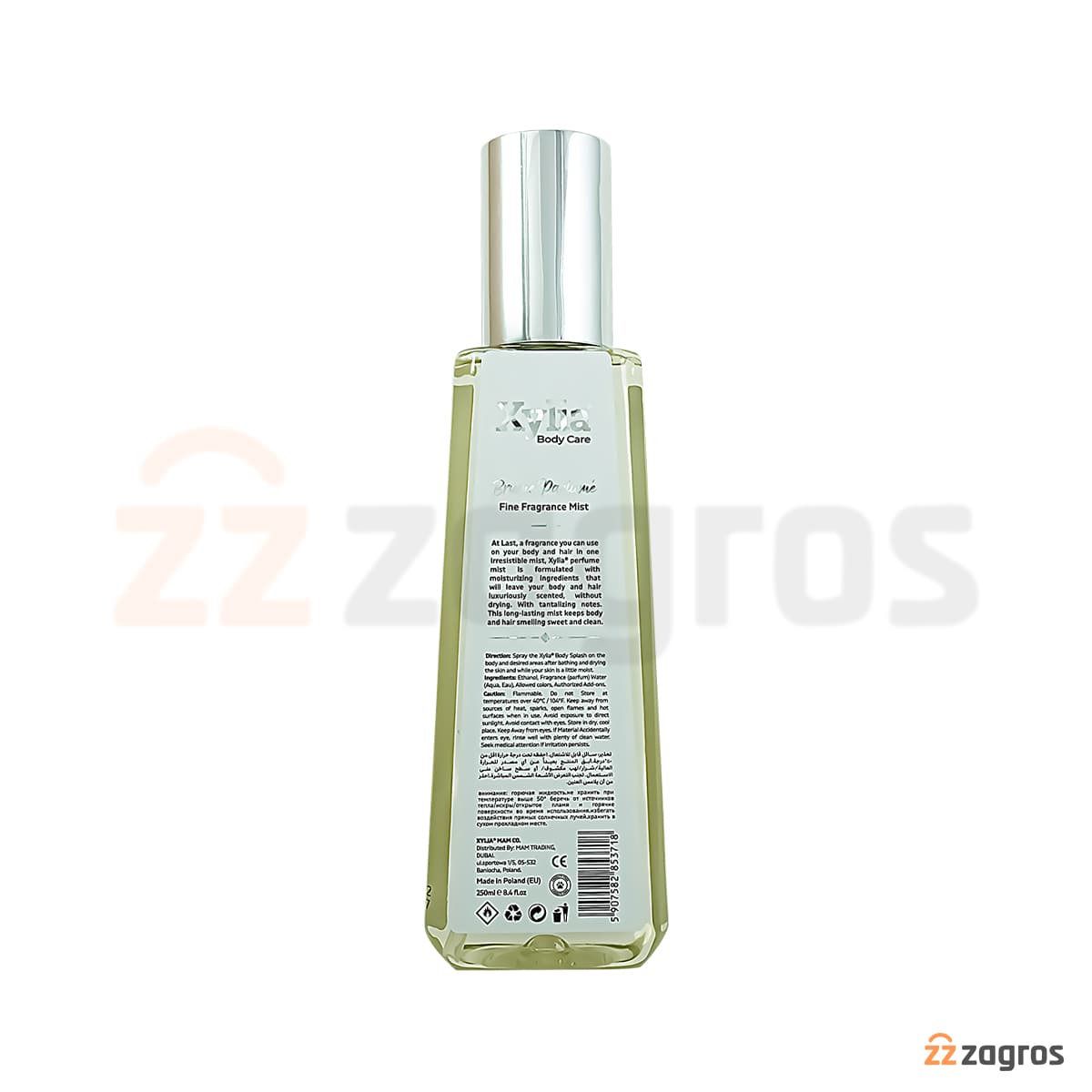 میست بدن و مو مردانه Xylia مدل Mystical Azure با رایحه مشک و لیمو 250 میل — تصویر ۲
